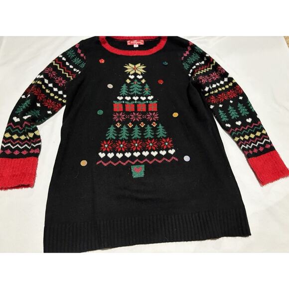 Christmas Sweater Plus Size 1x Tree Holiday Ugly Sweater Party Festive Christmas - Picture 1 of 9
